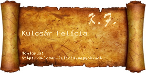 Kulcsár Felícia névjegykártya